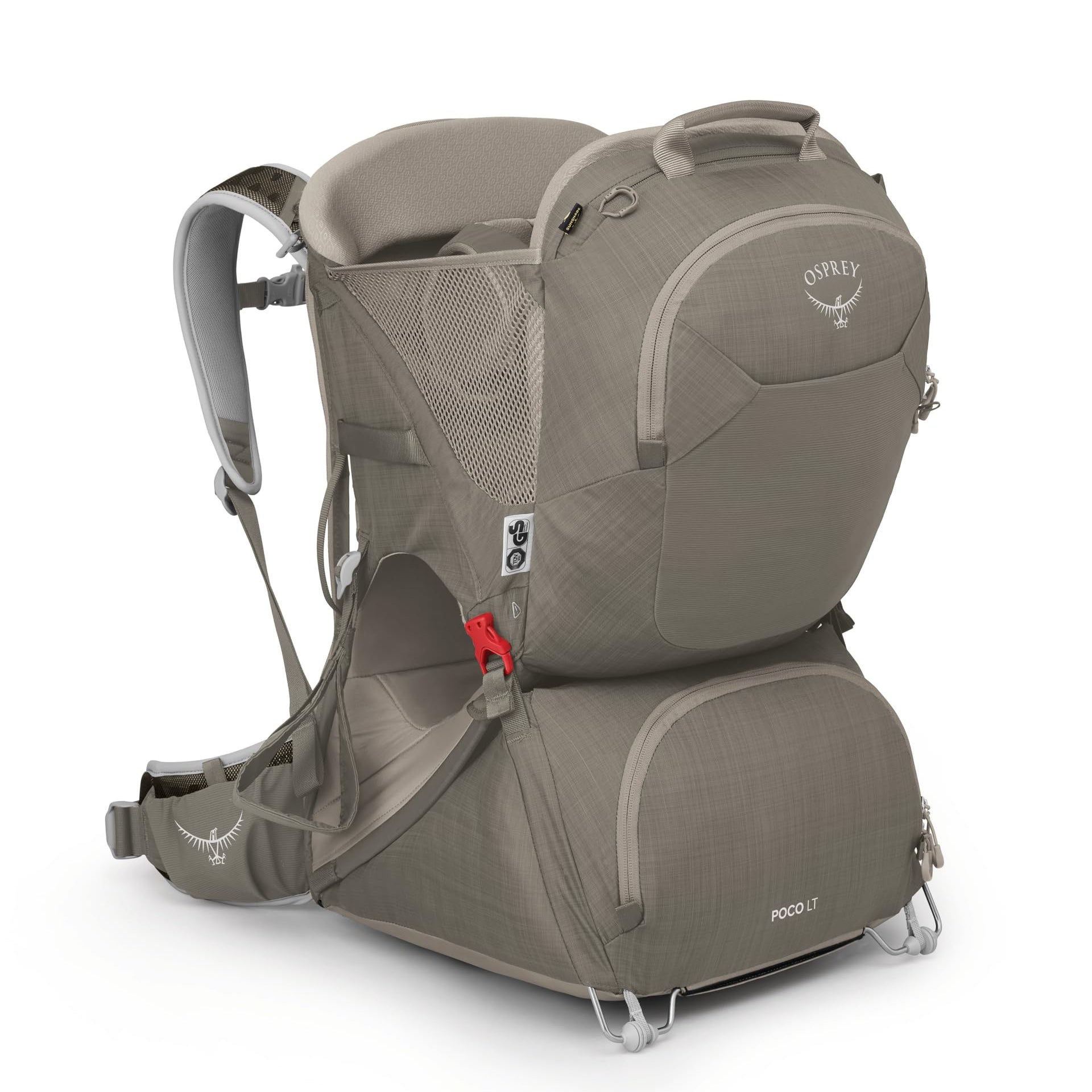 Gray Osprey hiking backpack on a white background