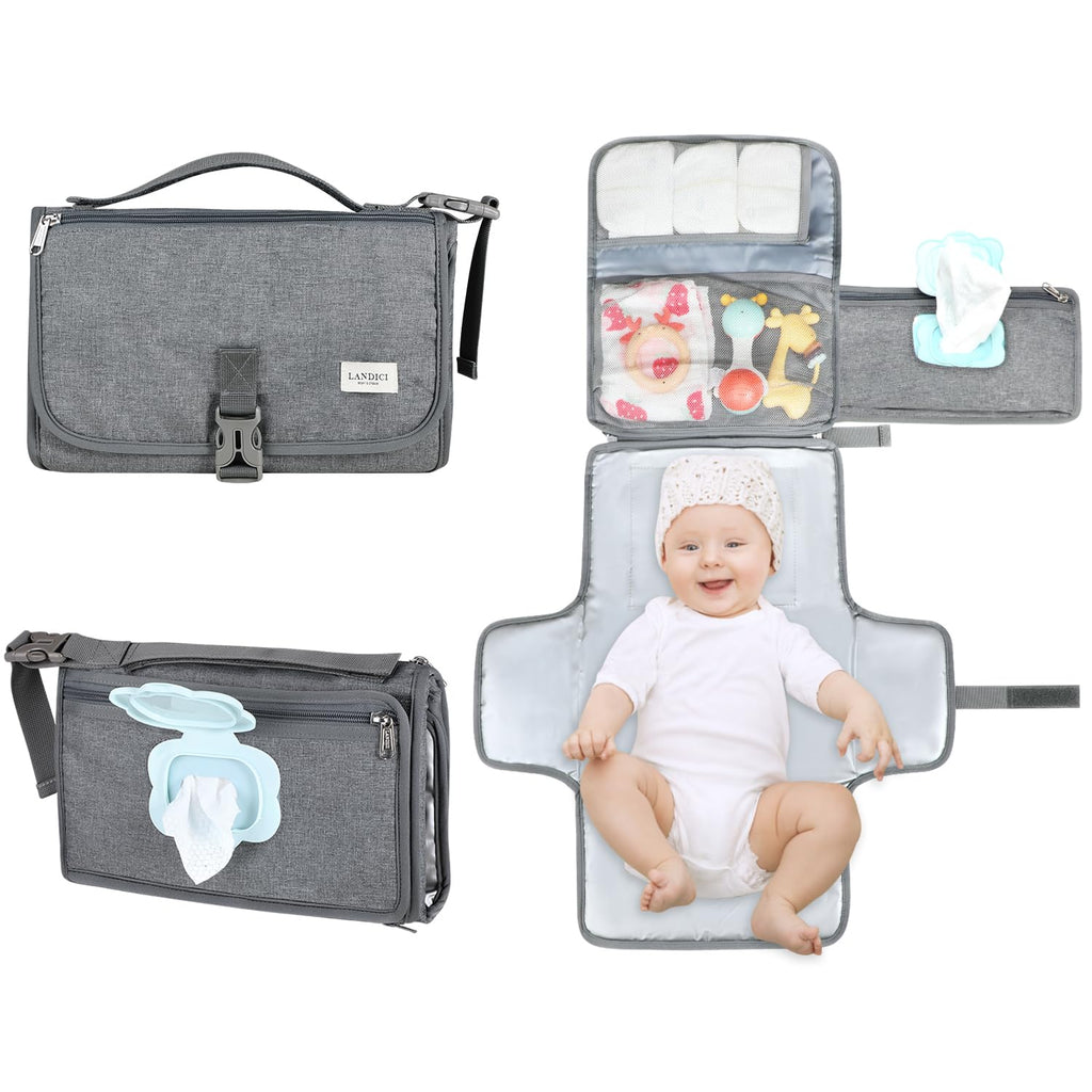 LANDICI Newborn Essentials Portable Diaper Pad with Waterproof Lining